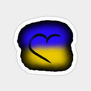 heart on the Ukraine flag Sticker